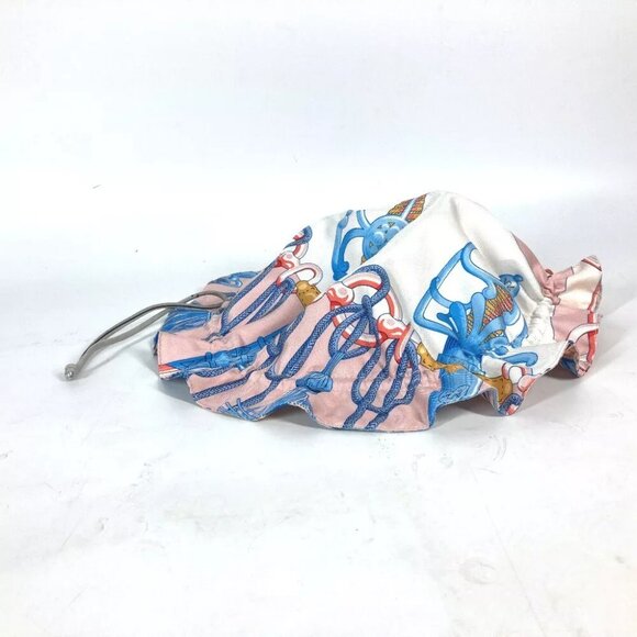 HERMES Drawstring pouch Petith Reversible coin pouch Pouch silk pink Unused - Picture 4 of 9